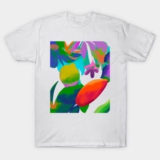 Abstract exotic multicolour print T-Shirt